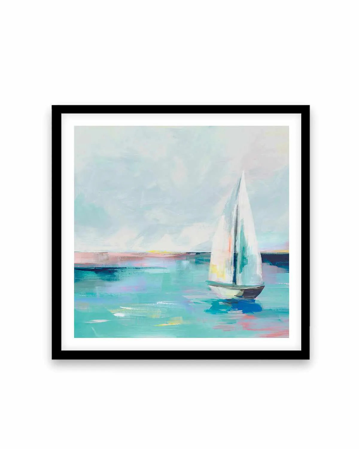 Blue Coast Sailboat Art Print from Olive et Oriel where you can shop wallpaper and artworks online