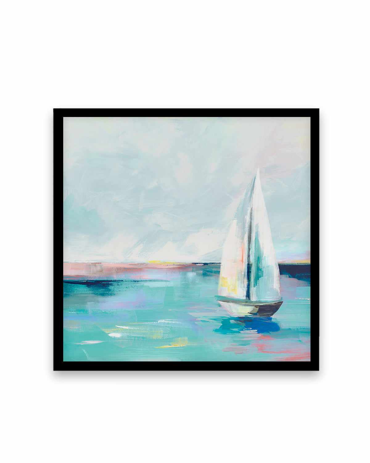 Blue Coast Sailboat Art Print