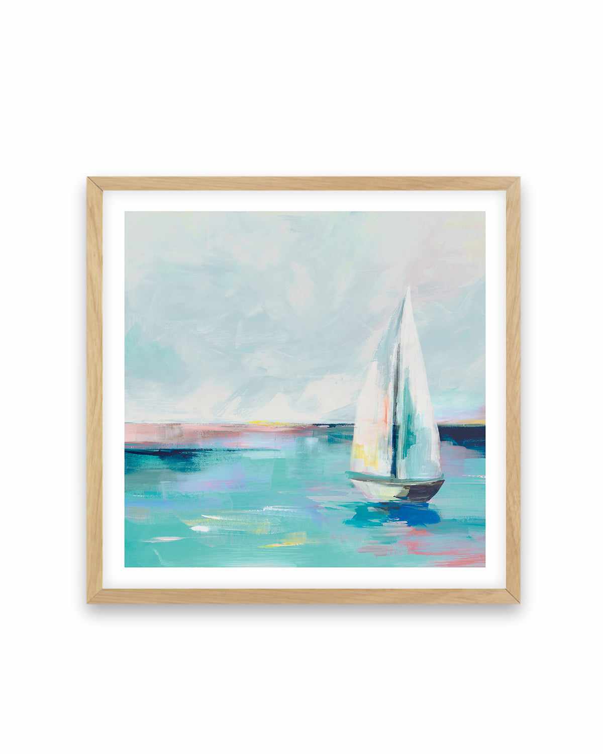 Blue Coast Sailboat Art Print