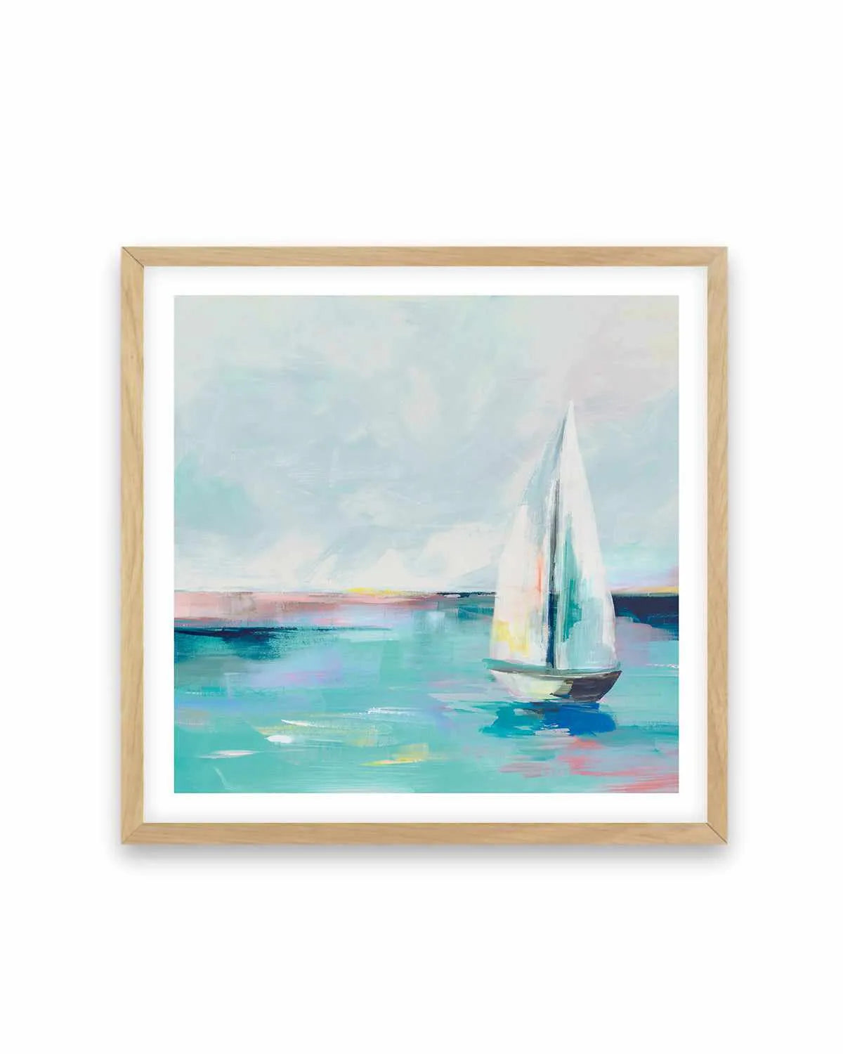 Blue Coast Sailboat Art Print from Olive et Oriel where you can shop wallpaper and artworks online