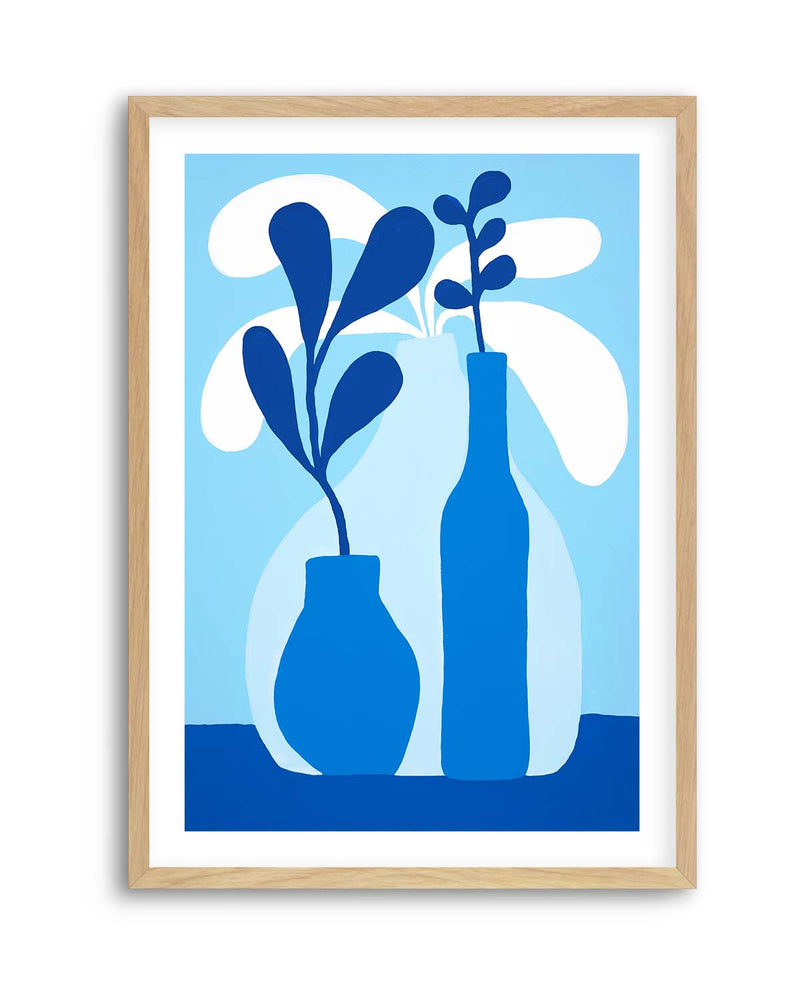 Blue Dahlias by Teena Zerefos | Art Print