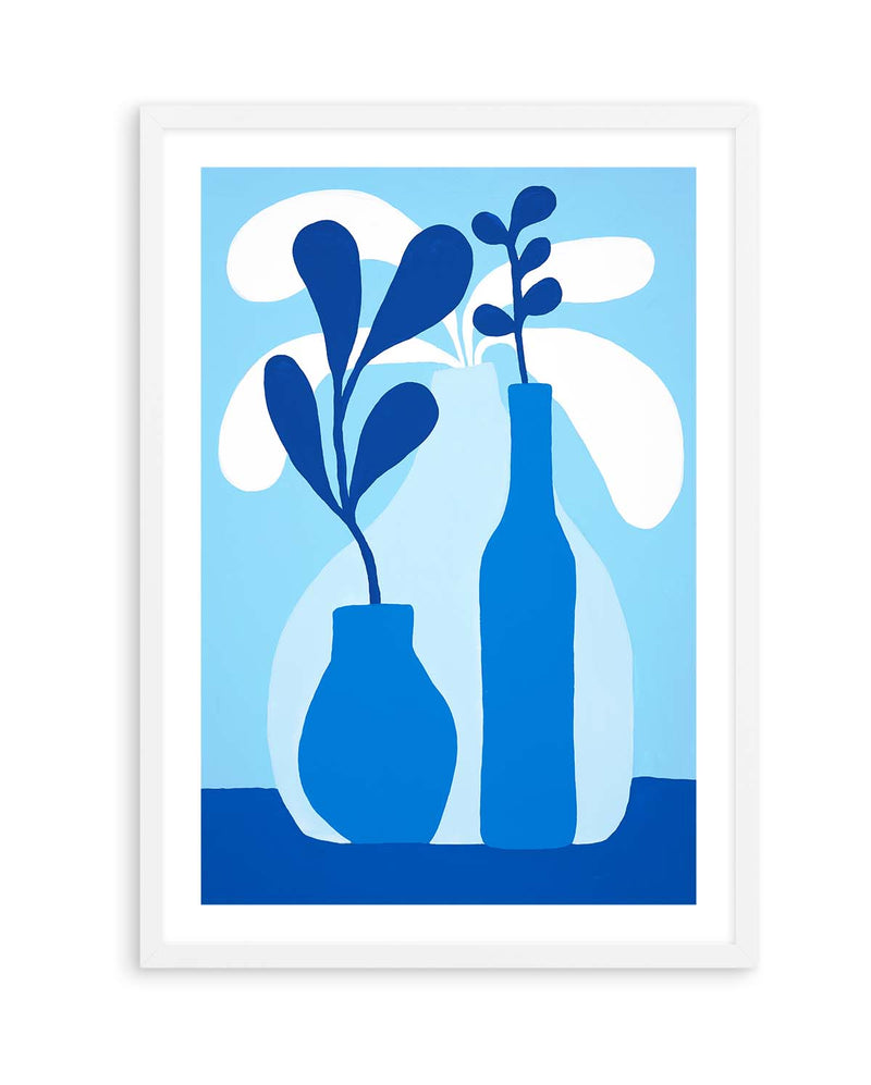 Blue Dahlias by Teena Zerefos | Art Print