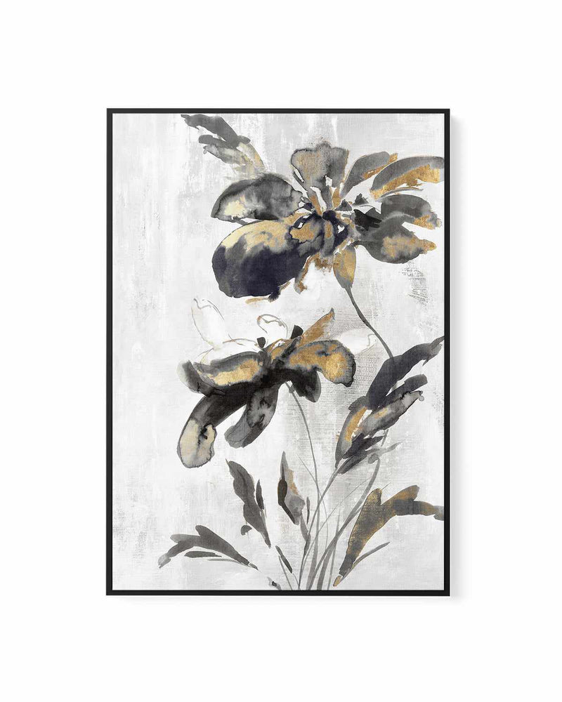 Blue Daphne I Gold | Framed Canvas Art Print