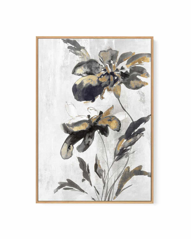 Blue Daphne I Gold | Framed Canvas Art Print