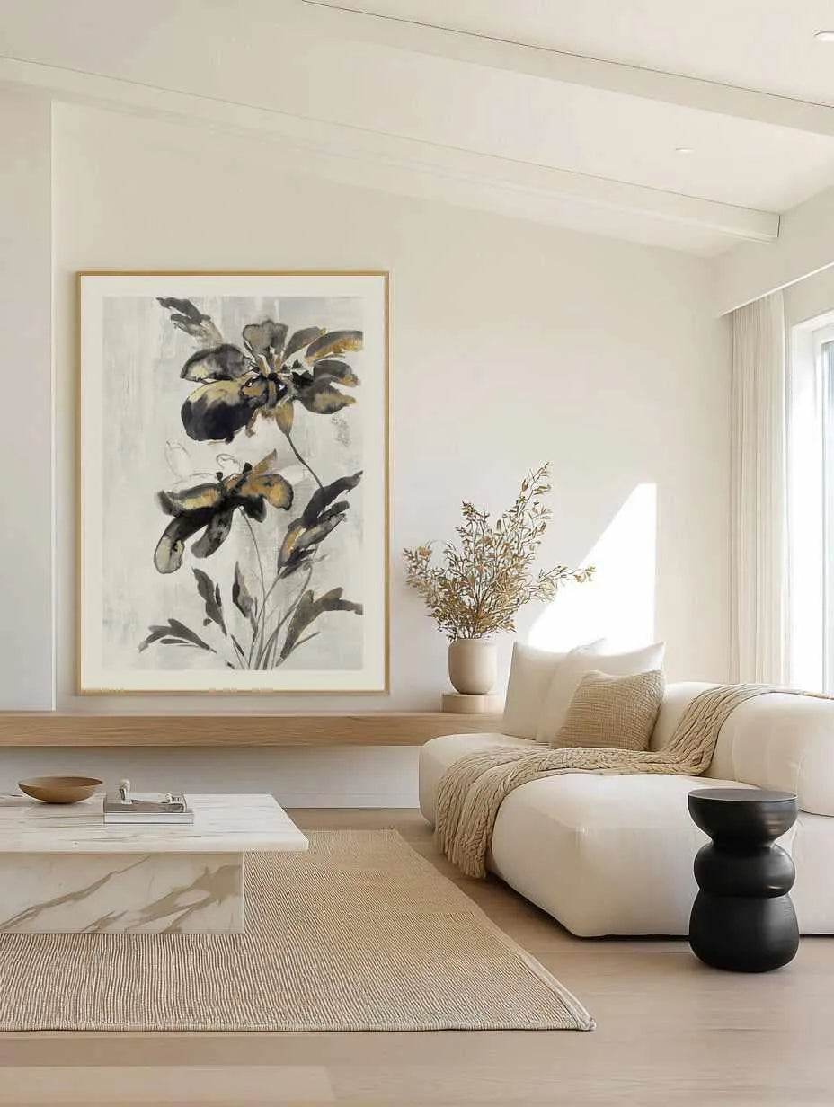 Blue Daphne I Gold Art Print from Olive et Oriel where you can shop wallpaper and artworks online