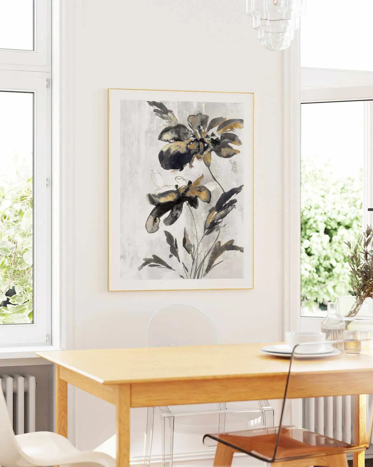 Blue Daphne I Gold Art Print from Olive et Oriel where you can shop wallpaper and artworks online