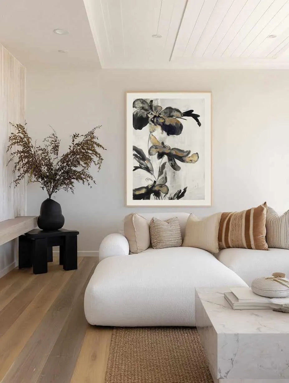 Blue Daphne II Gold Art Print from Olive et Oriel where you can shop wallpaper and artworks online