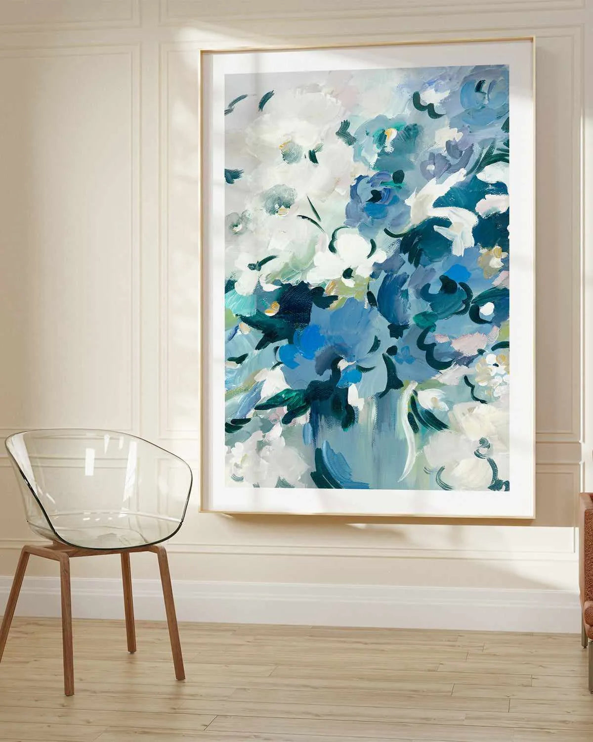 Blue Floral Vase Art Print from Olive et Oriel where you can shop wallpaper and artworks online