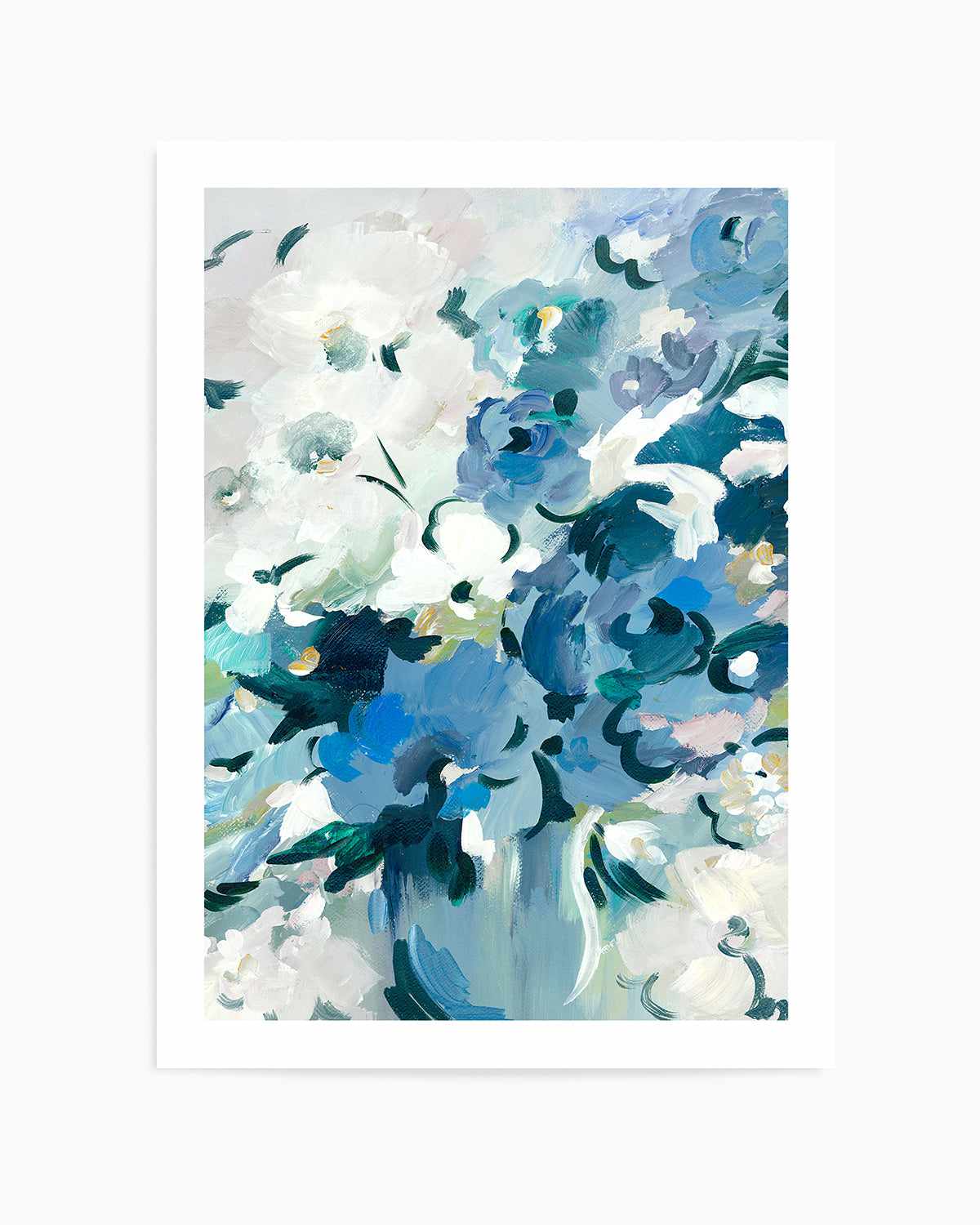 Blue Floral Vase Art Print