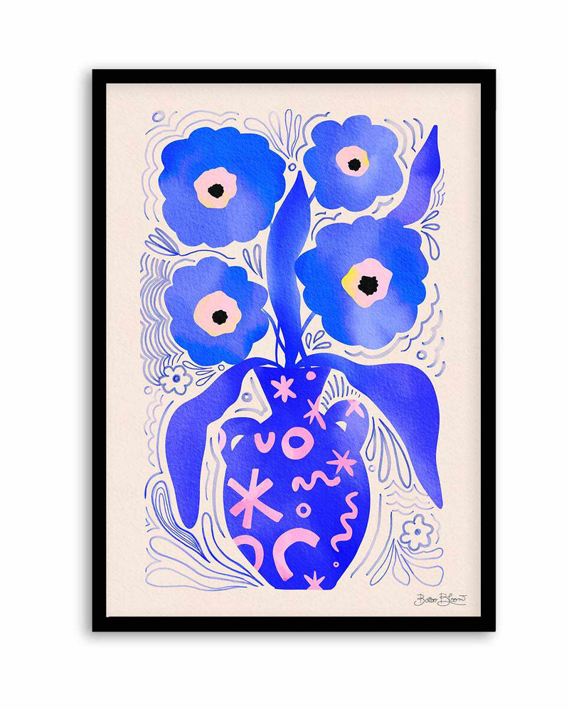 Blue Flowers Matisse Homage by Baroo Bloom | Art Print