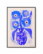 Blue Flowers Matisse Homage by Baroo Bloom | Framed Canvas Art Print