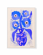 Blue Flowers Matisse Homage by Baroo Bloom | Framed Canvas Art Print