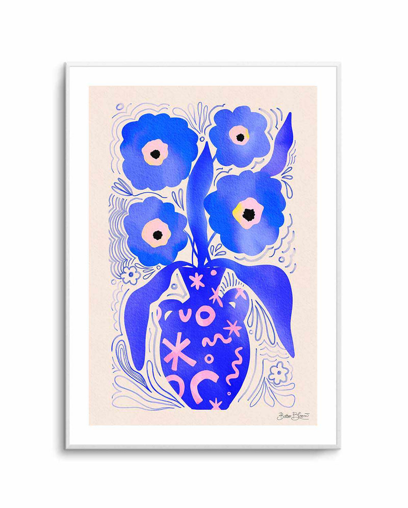 Blue Flowers Matisse Homage by Baroo Bloom | Art Print