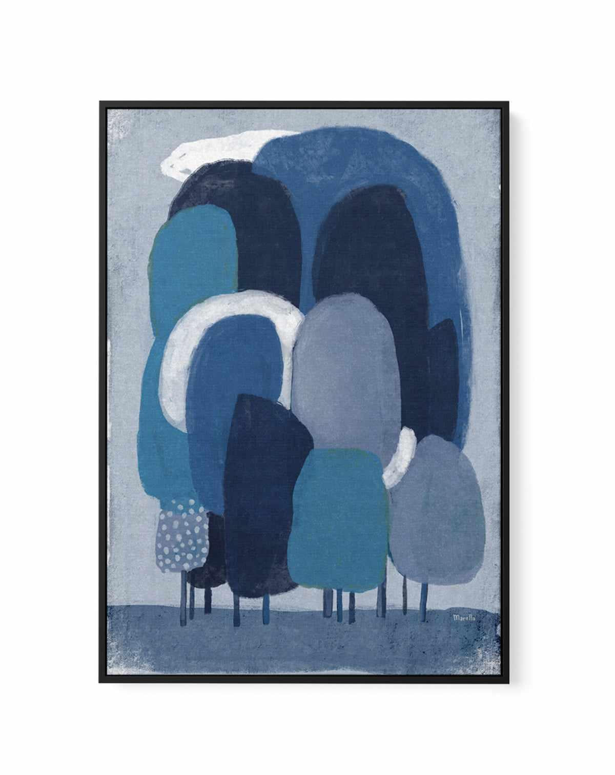 Blue Foresta by Marco Marella | Framed Canvas Art Print from Olive et Oriel where you can shop wallpaper and artworks online