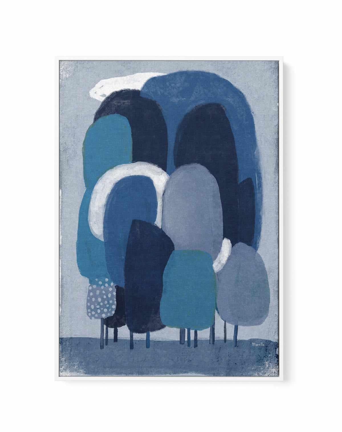 Blue Foresta by Marco Marella | Framed Canvas Art Print from Olive et Oriel where you can shop wallpaper and artworks online