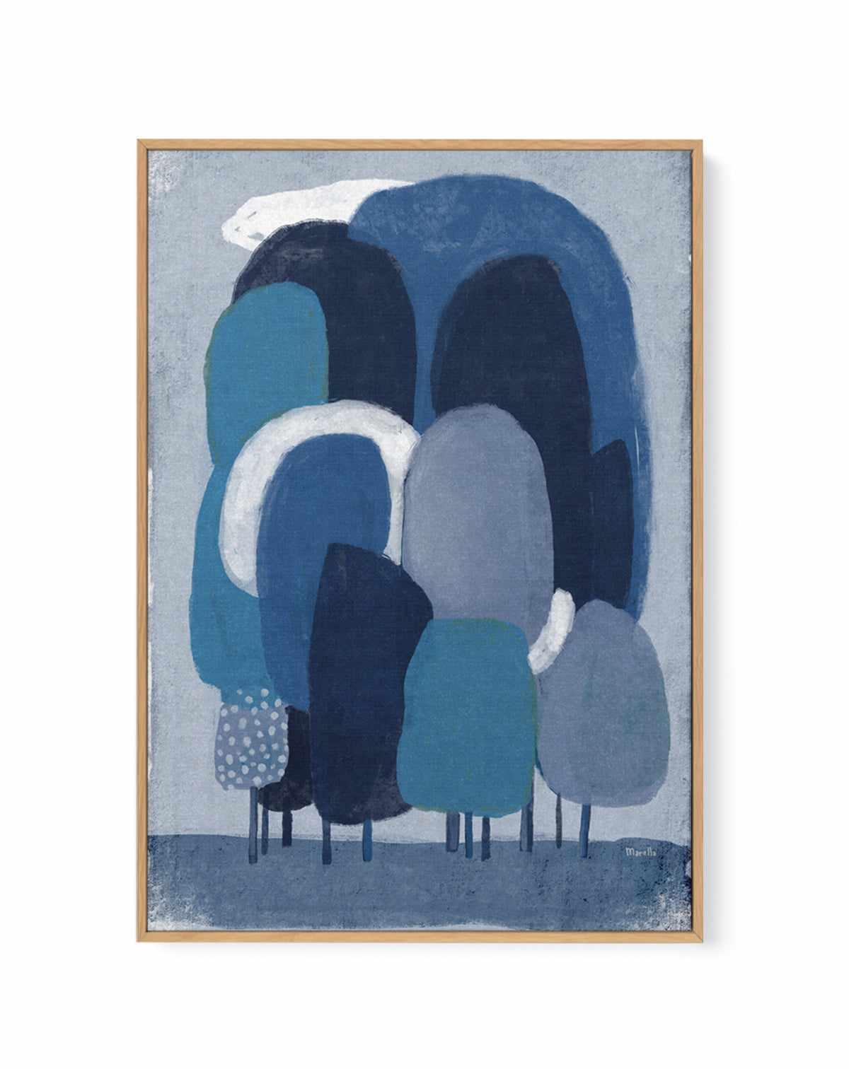 Blue Foresta by Marco Marella | Framed Canvas Art Print from Olive et Oriel where you can shop wallpaper and artworks online