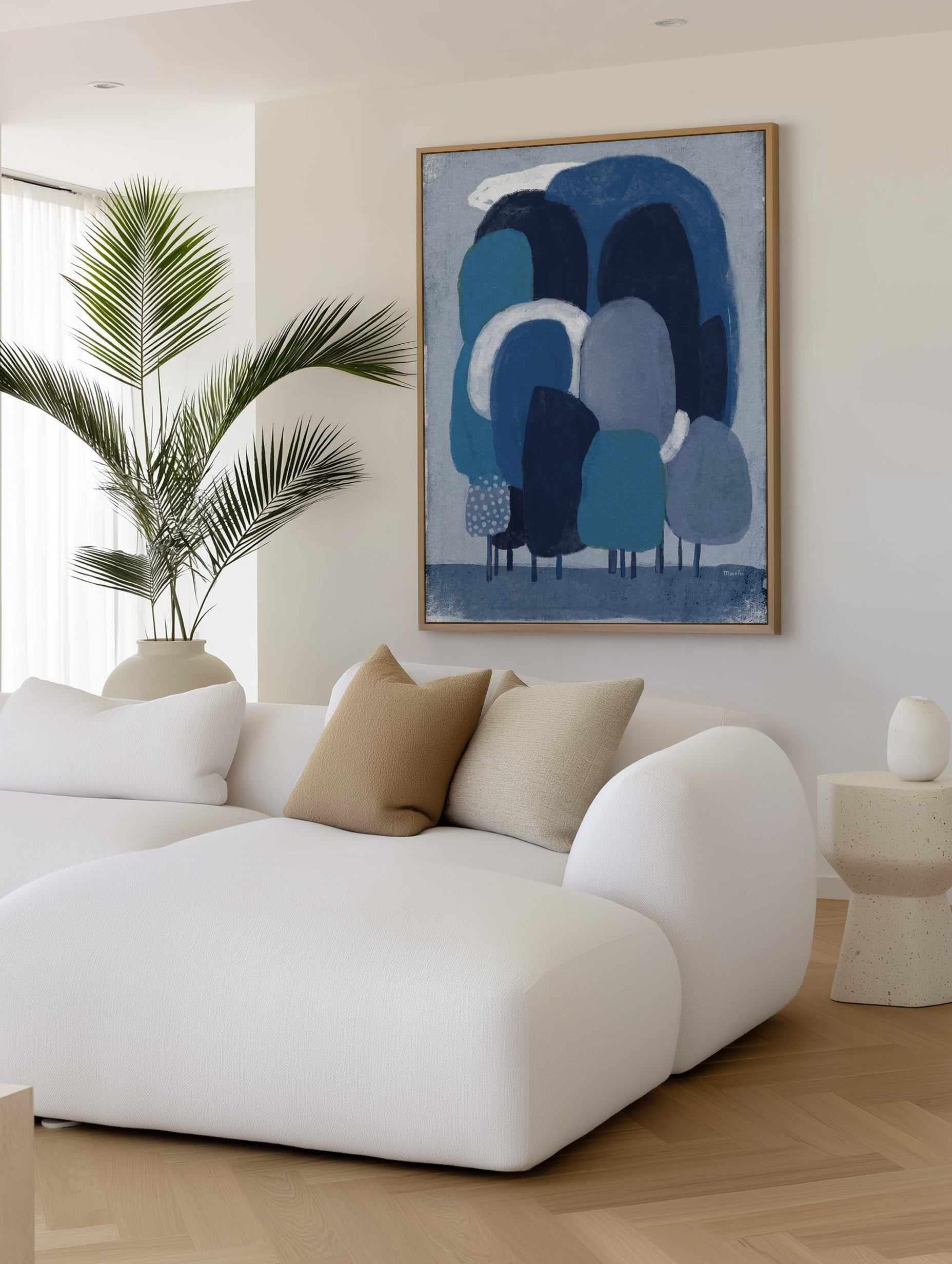 Blue Foresta by Marco Marella | Framed Canvas Art Print from Olive et Oriel where you can shop wallpaper and artworks online