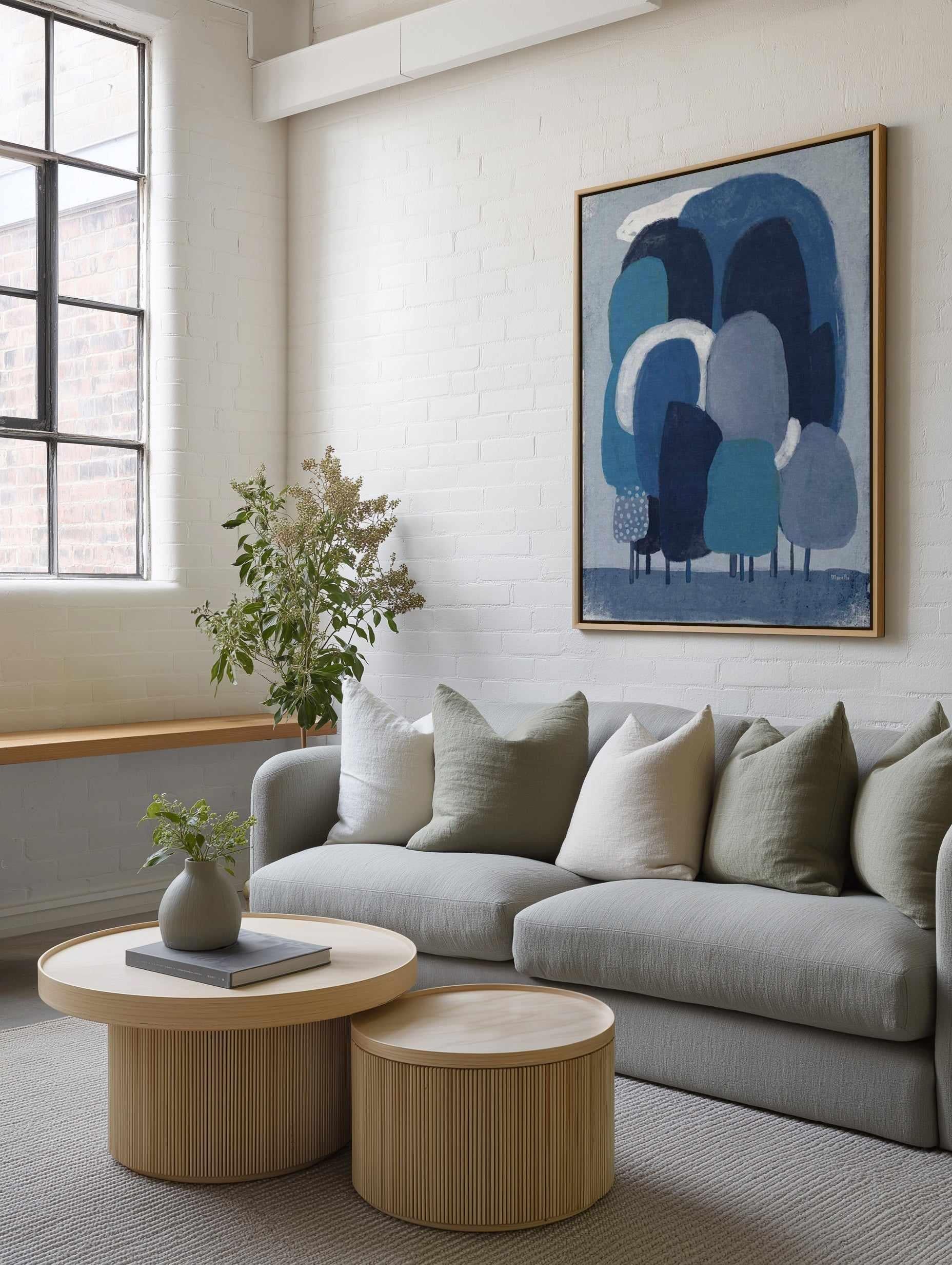 Blue Foresta by Marco Marella | Framed Canvas Art Print from Olive et Oriel where you can shop wallpaper and artworks online