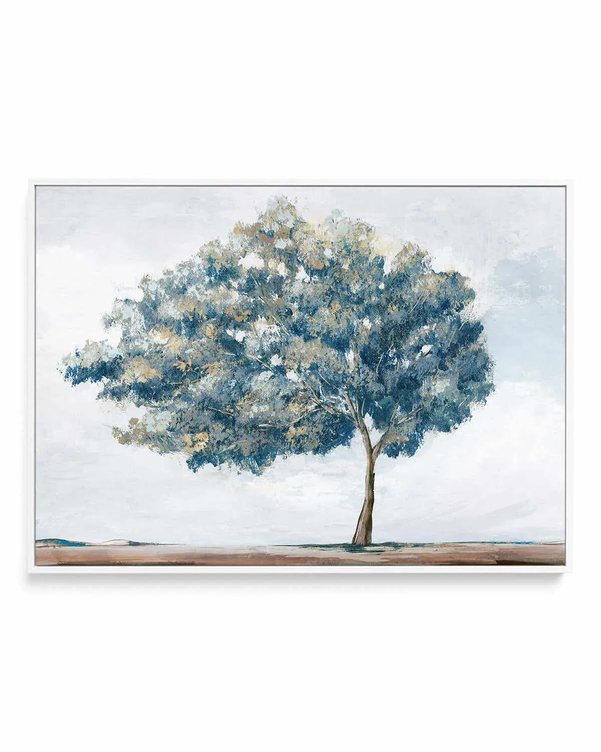 Blue Golden Tree | Framed Canvas Art Print from Olive et Oriel where you can shop wallpaper and artworks online