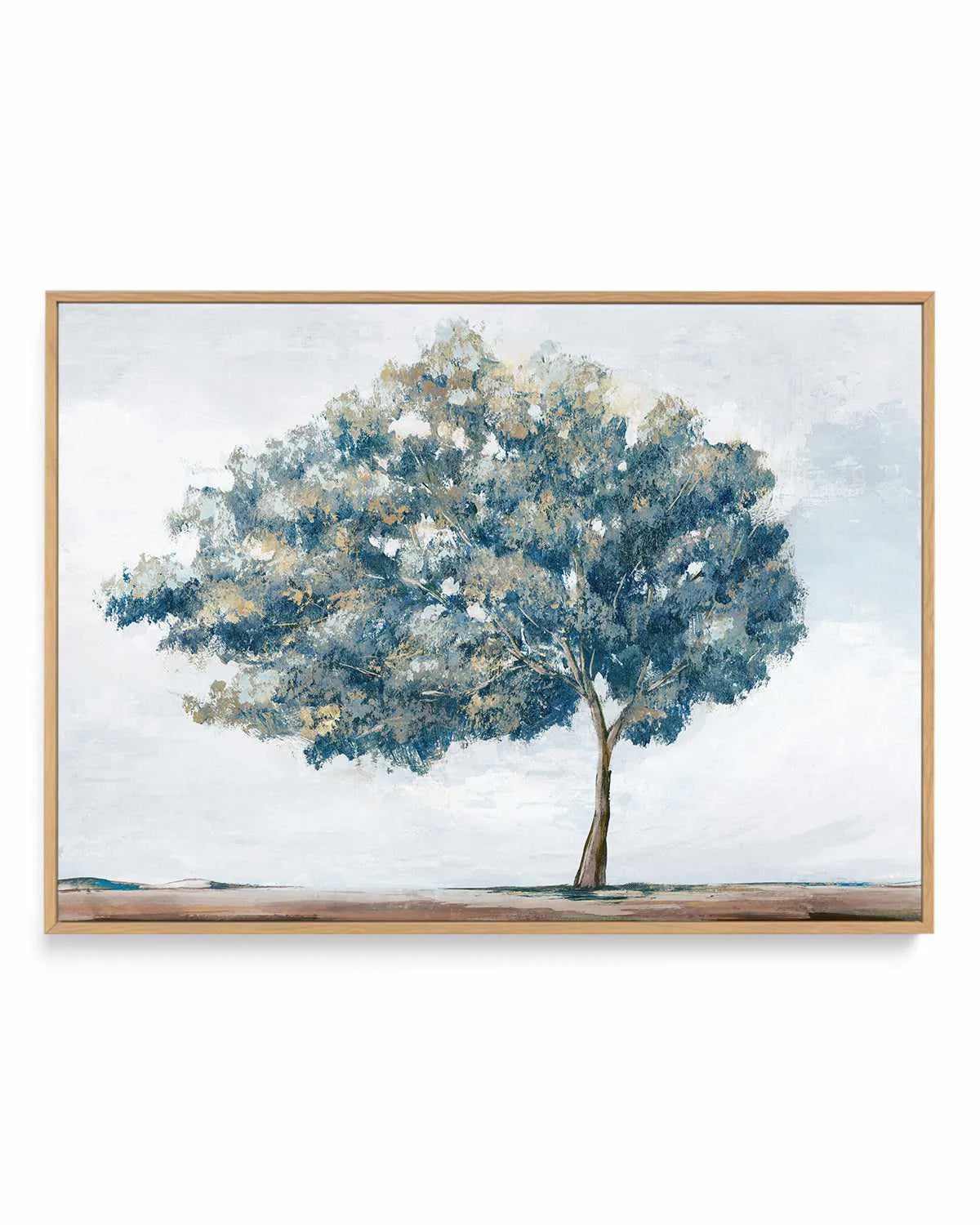 Blue Golden Tree | Framed Canvas Art Print from Olive et Oriel where you can shop wallpaper and artworks online