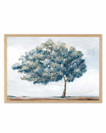 Blue Golden Tree Art Print