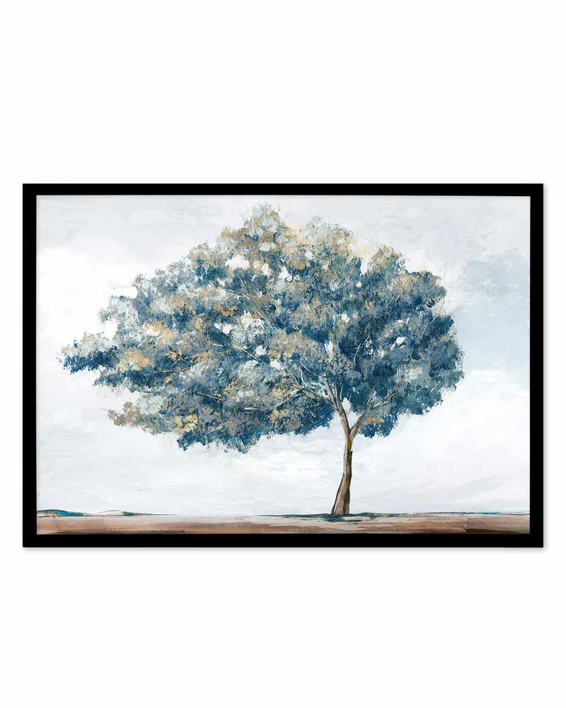 Blue Golden Tree Art Print