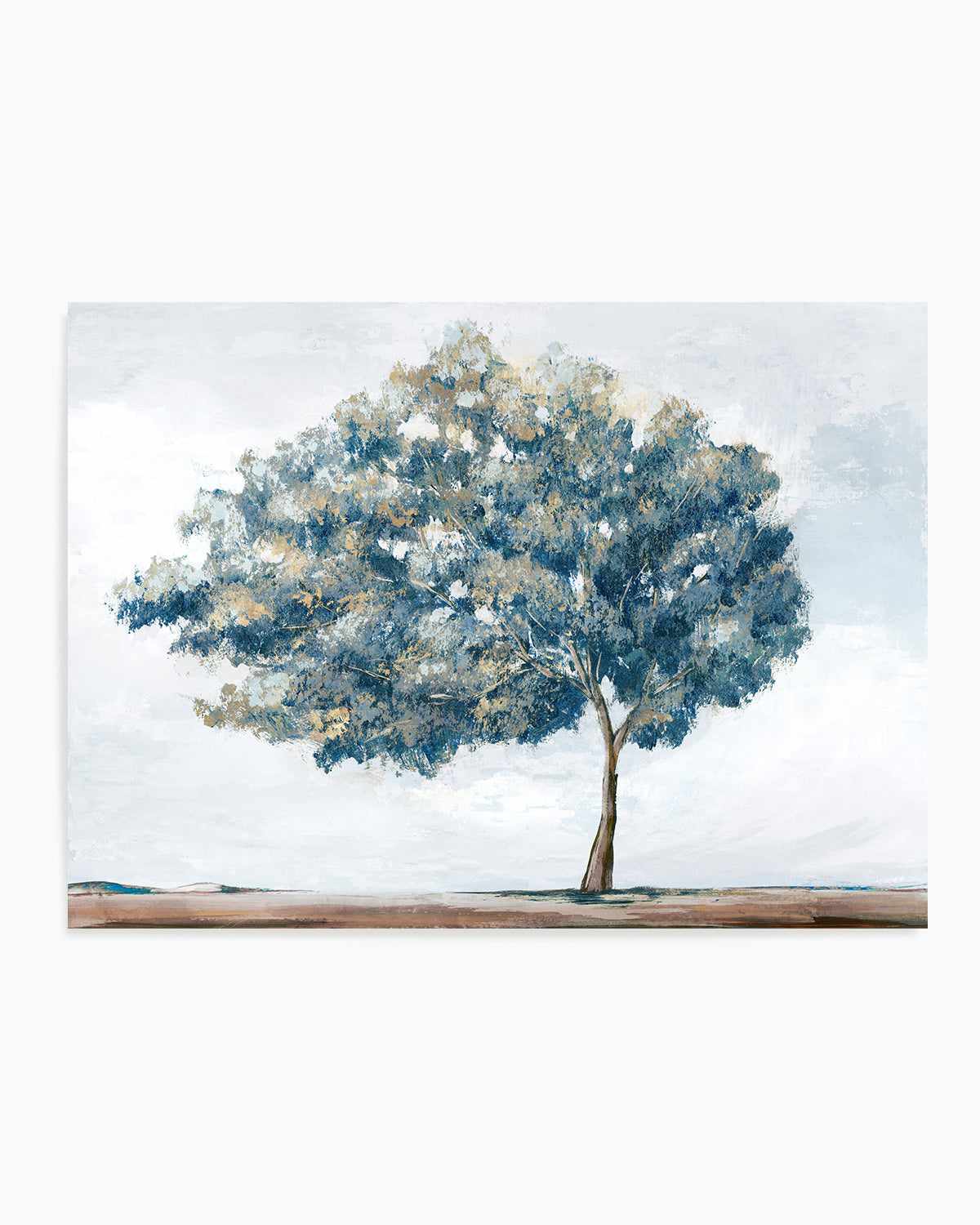 Blue Golden Tree Art Print