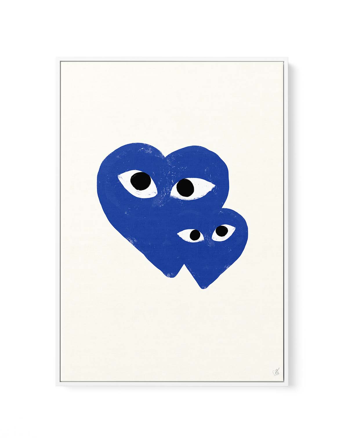 Blue Hearts by Anne-Marie Volfova | Framed Canvas Art Print