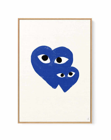 Blue Hearts by Anne-Marie Volfova | Framed Canvas Art Print from Olive et Oriel where you can shop wallpaper and artworks online