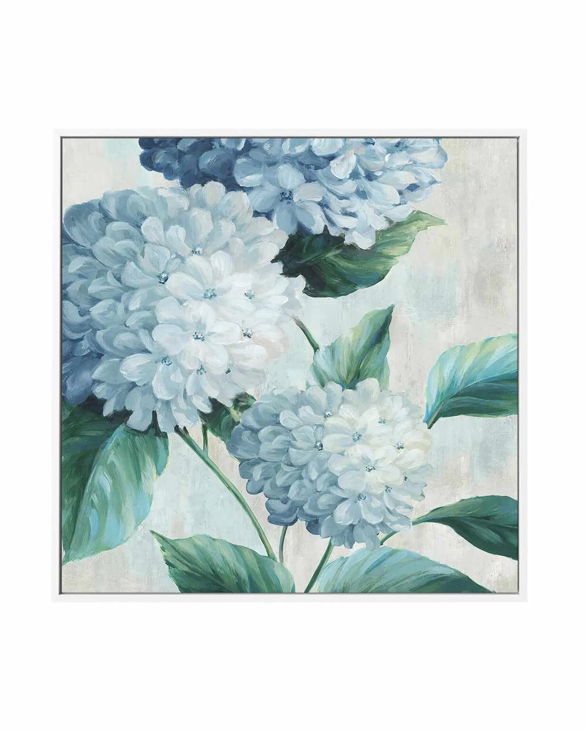 Blue Hydrangea Blooms I | Framed Canvas Art Print from Olive et Oriel where you can shop wallpaper and artworks online