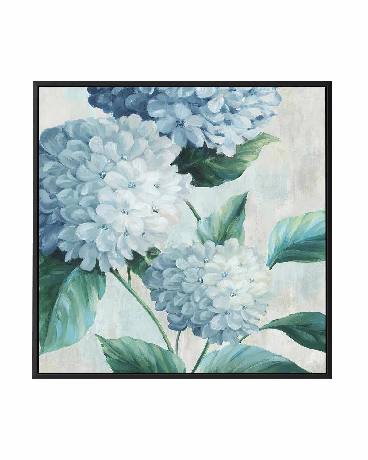 Blue Hydrangea Blooms I | Framed Canvas Art Print from Olive et Oriel where you can shop wallpaper and artworks online