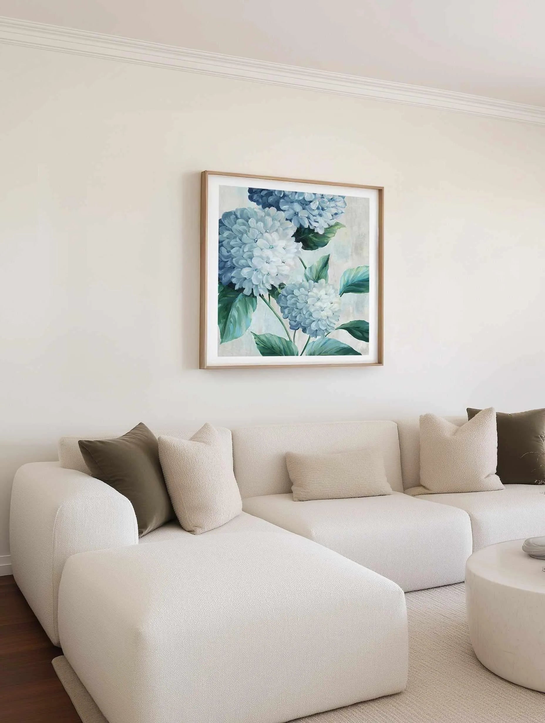Blue Hydrangea Blooms I Art Print from Olive et Oriel where you can shop wallpaper and artworks online