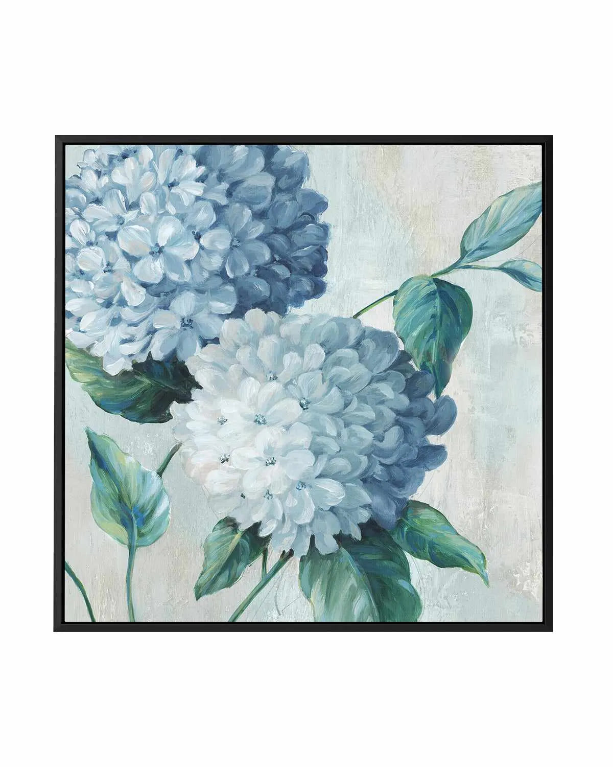 Blue Hydrangea Blooms II | Framed Canvas Art Print from Olive et Oriel where you can shop wallpaper and artworks online