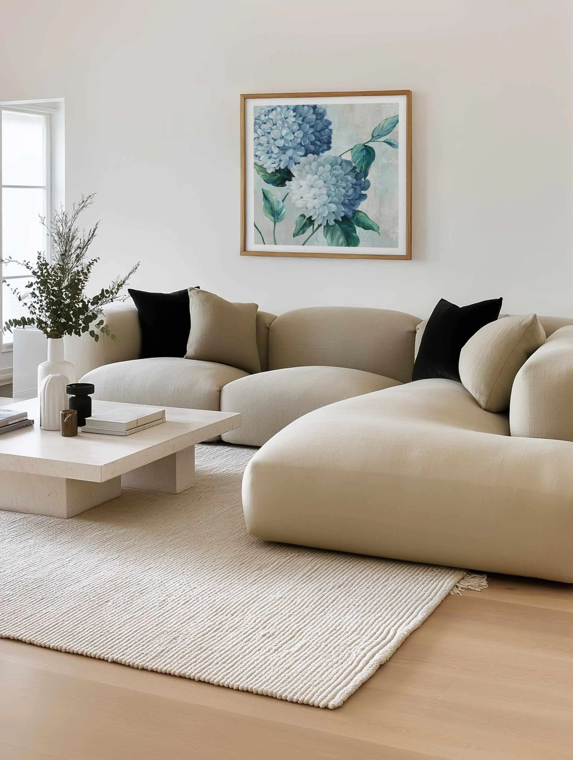 Blue Hydrangea Blooms II Art Print from Olive et Oriel where you can shop wallpaper and artworks online