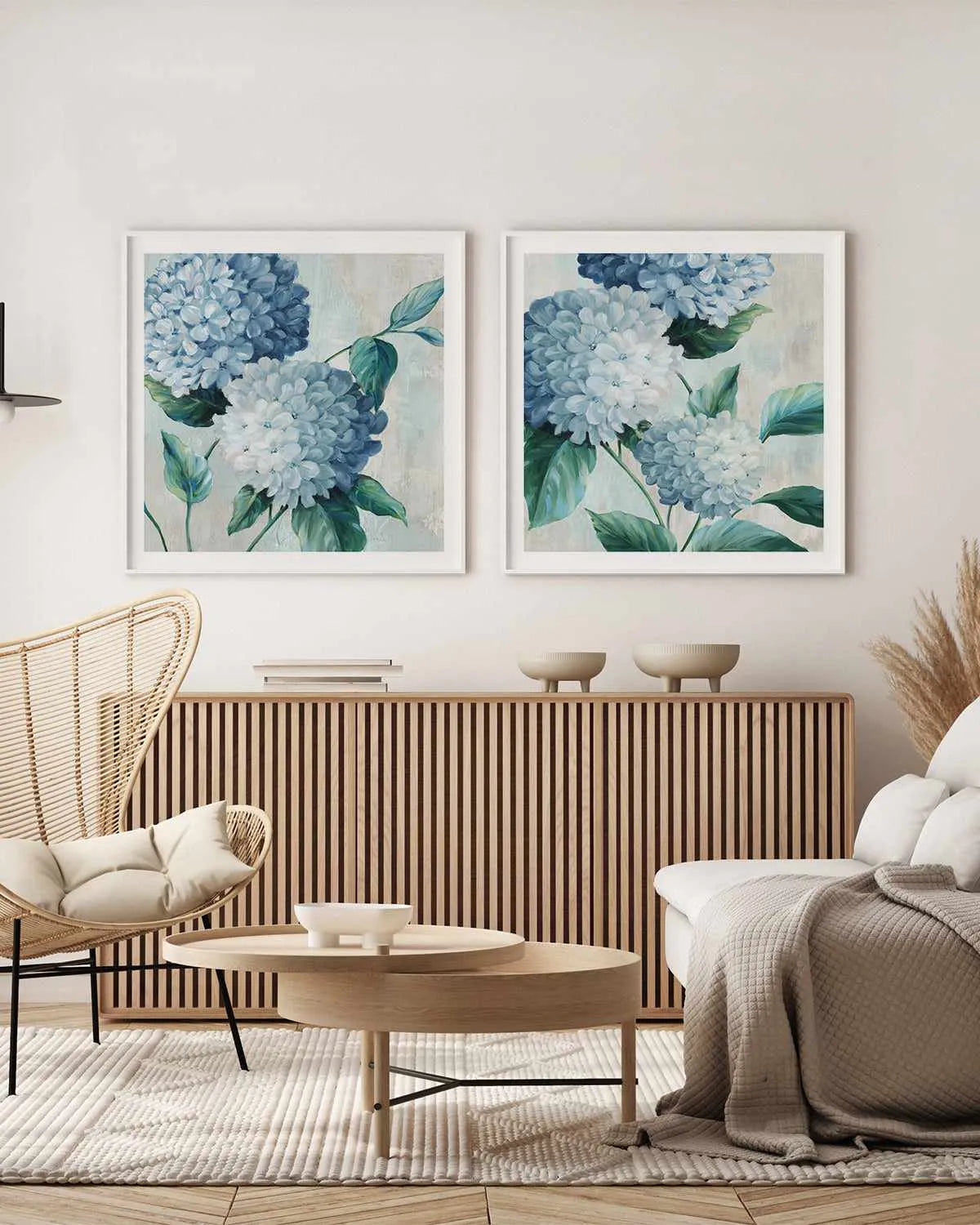 Blue Hydrangea Blooms II Art Print from Olive et Oriel where you can shop wallpaper and artworks online