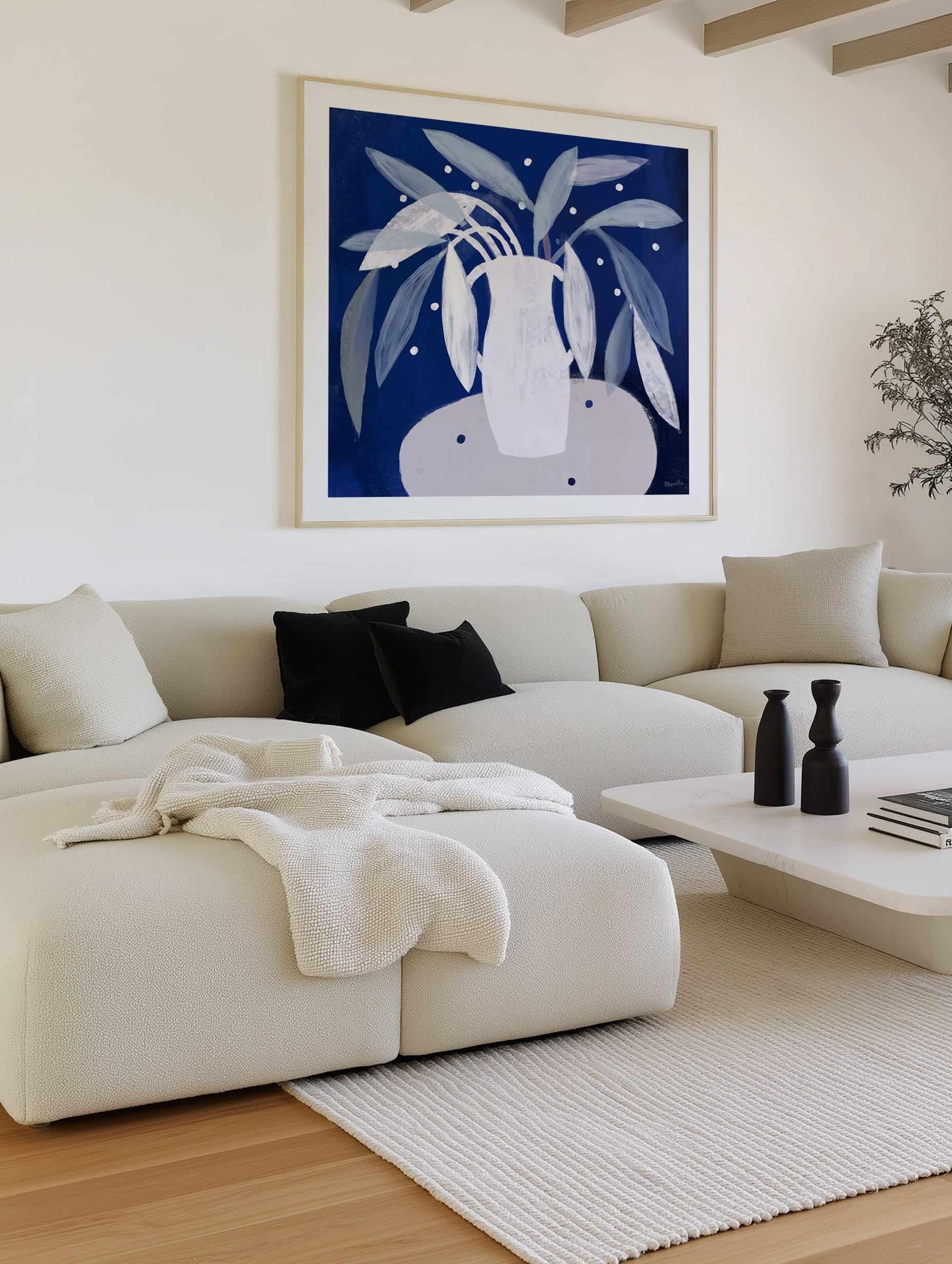 Blue Interior by Marco Marella | Art Print from Olive et Oriel where you can shop wallpaper and artworks online