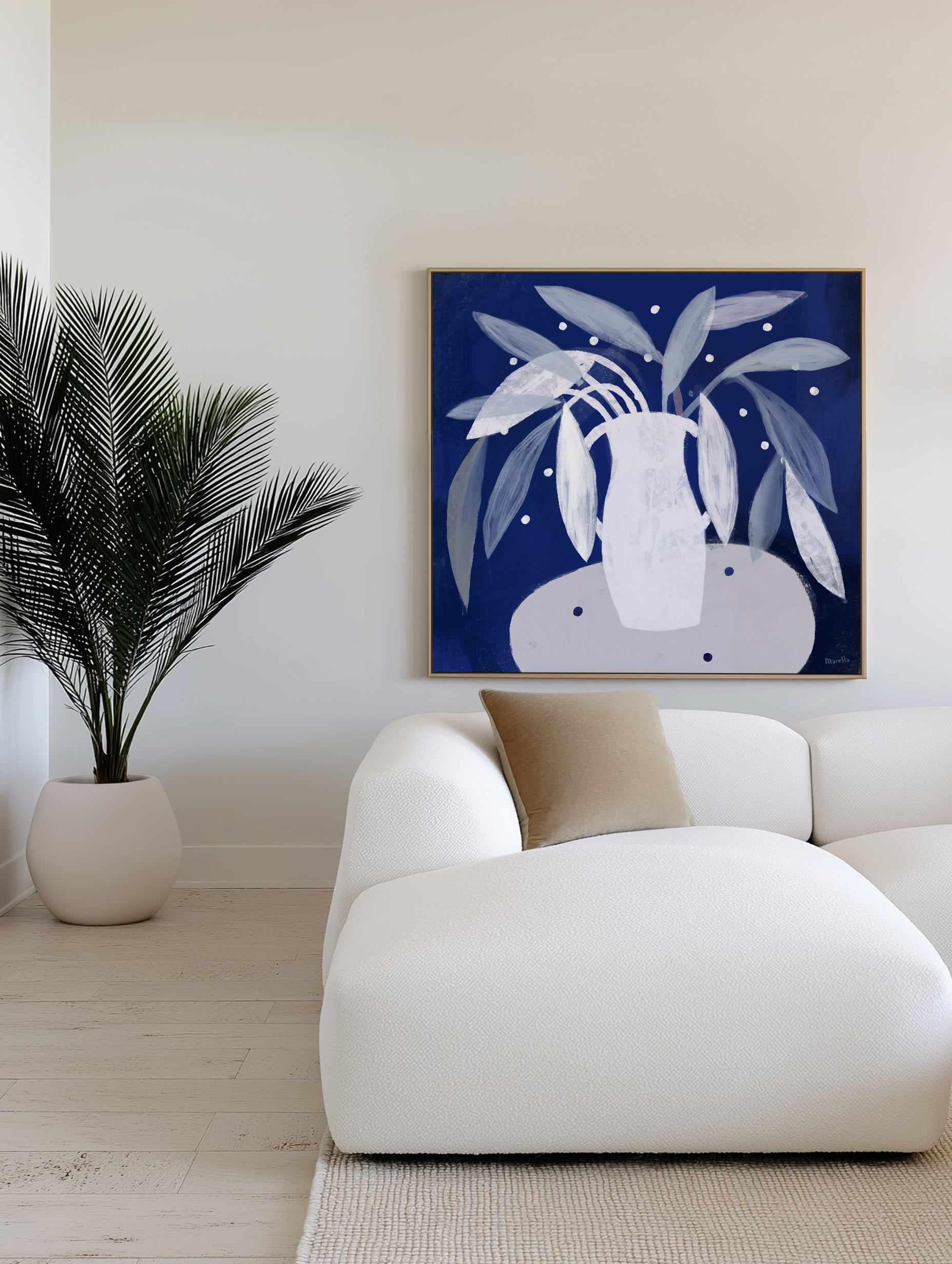 Blue Interior by Marco Marella | Framed Canvas Art Print from Olive et Oriel where you can shop wallpaper and artworks online
