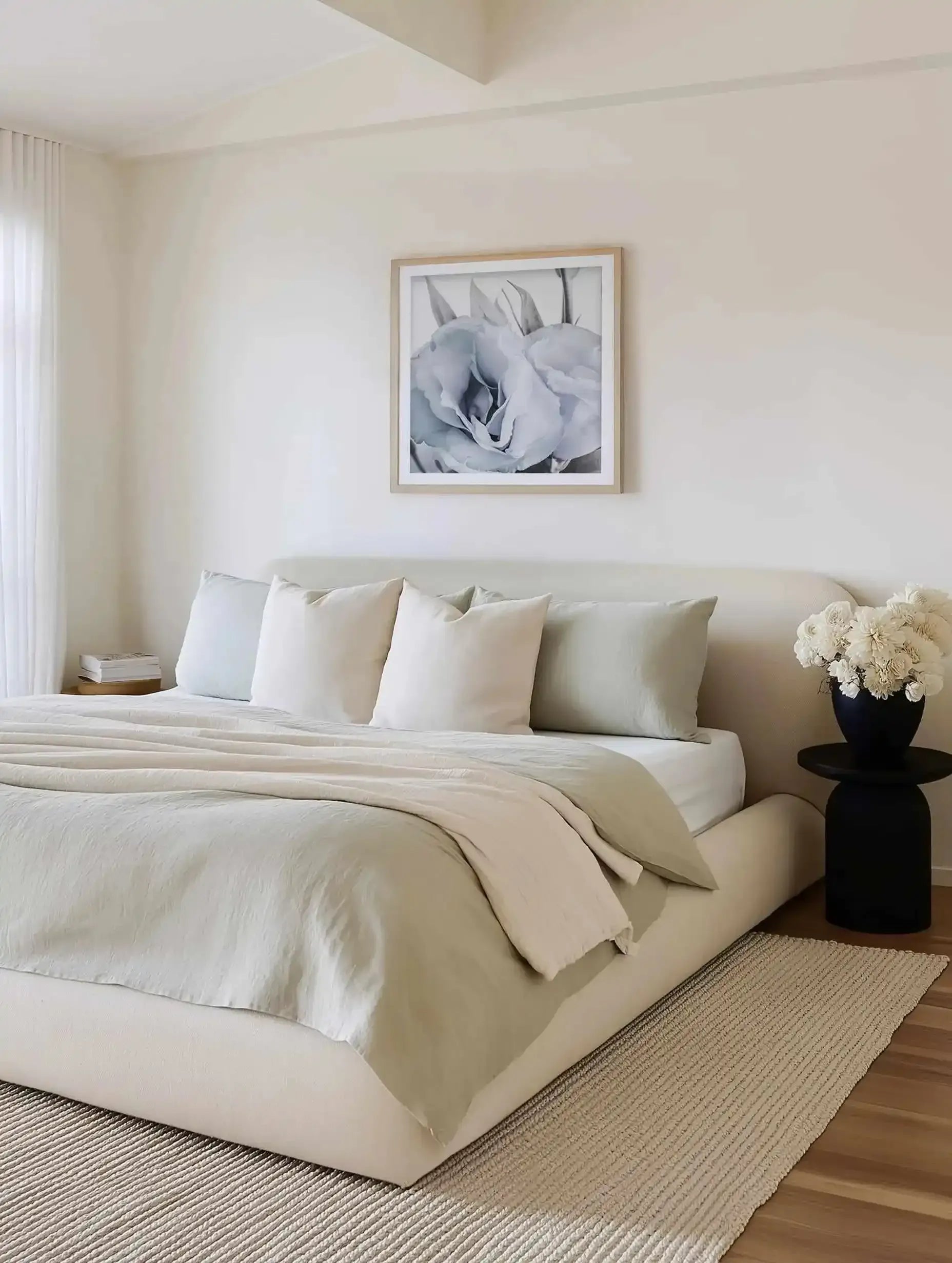 Blue Lisianthus IV | Square Art Print from Olive et Oriel where you can shop wallpaper and artworks online