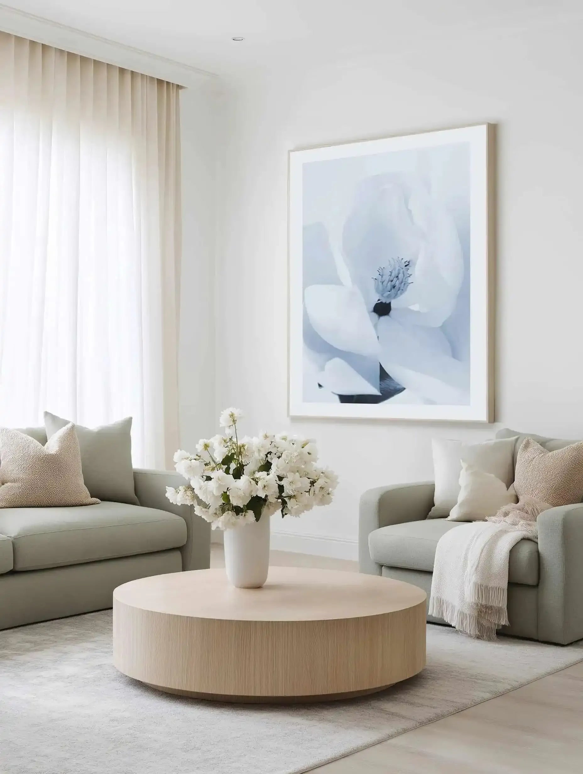 Blue Magnolia Art Print from Olive et Oriel where you can shop wallpaper and artworks online