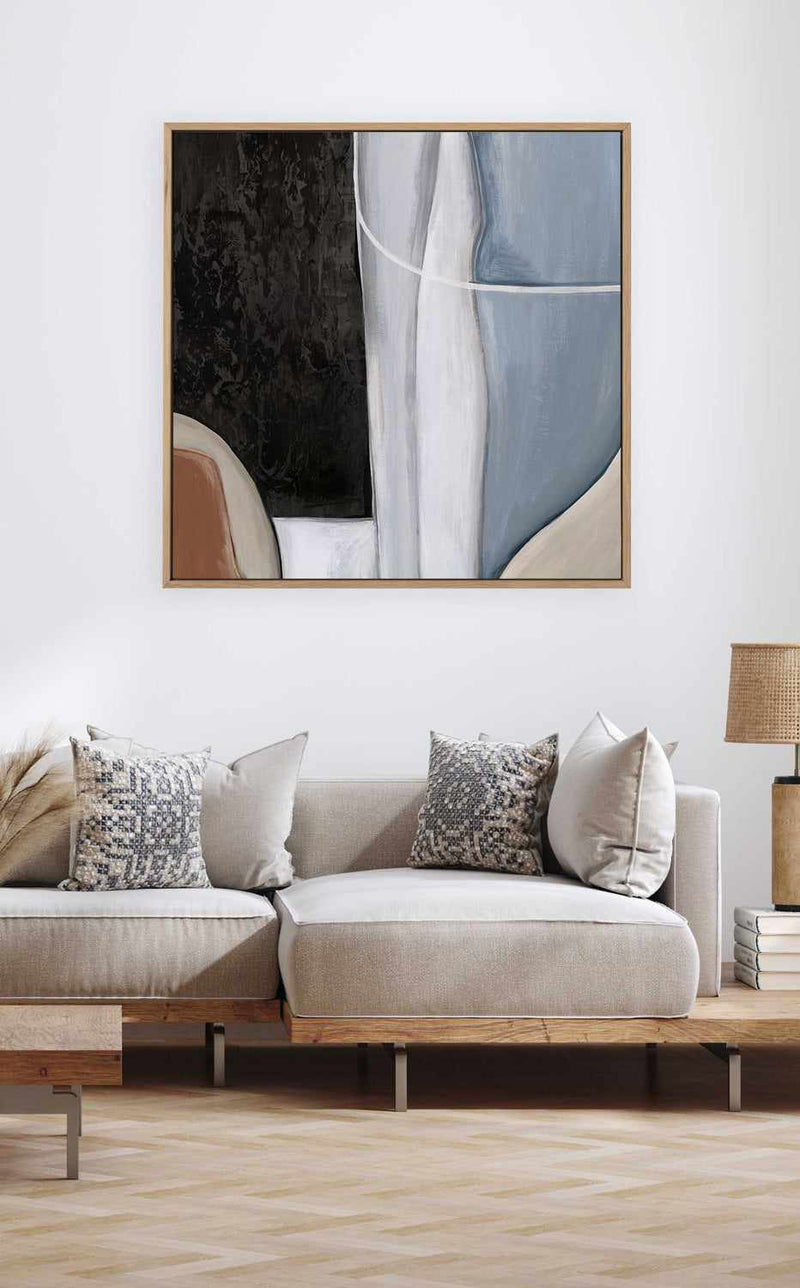 Blue Match II | Framed Canvas Art Print