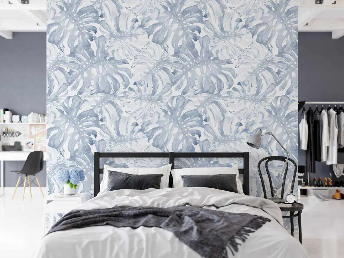 Blue Monstera Wallpaper-Wallpaper-Buy Kids Removable Wallpaper Online Our Custom Made Children√¢‚Ç¨‚Ñ¢s Wallpapers Are A Fun Way To Decorate And Enhance Boys Bedroom Decor And Girls Bedrooms They Are An Amazing Addition To Your Kids Bedroom Walls Our Collection of Kids Wallpaper Is Sure To Transform Your Kids Rooms Interior Style From Pink Wallpaper To Dinosaur Wallpaper Even Marble Wallpapers For Teen Boys Shop Peel And Stick Wallpaper Online Today With Olive et Oriel