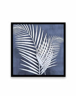 Blue Palm Leaf I Art Print