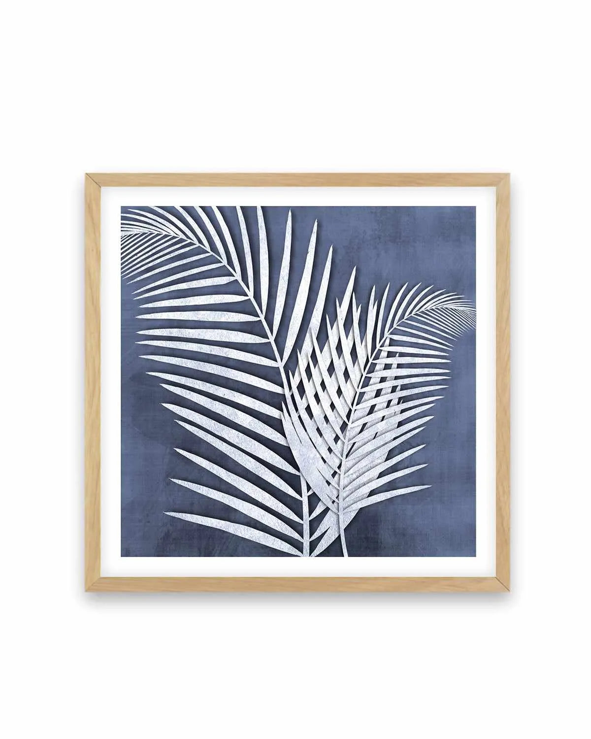 Blue Palm Leaf I Art Print from Olive et Oriel where you can shop wallpaper and artworks online
