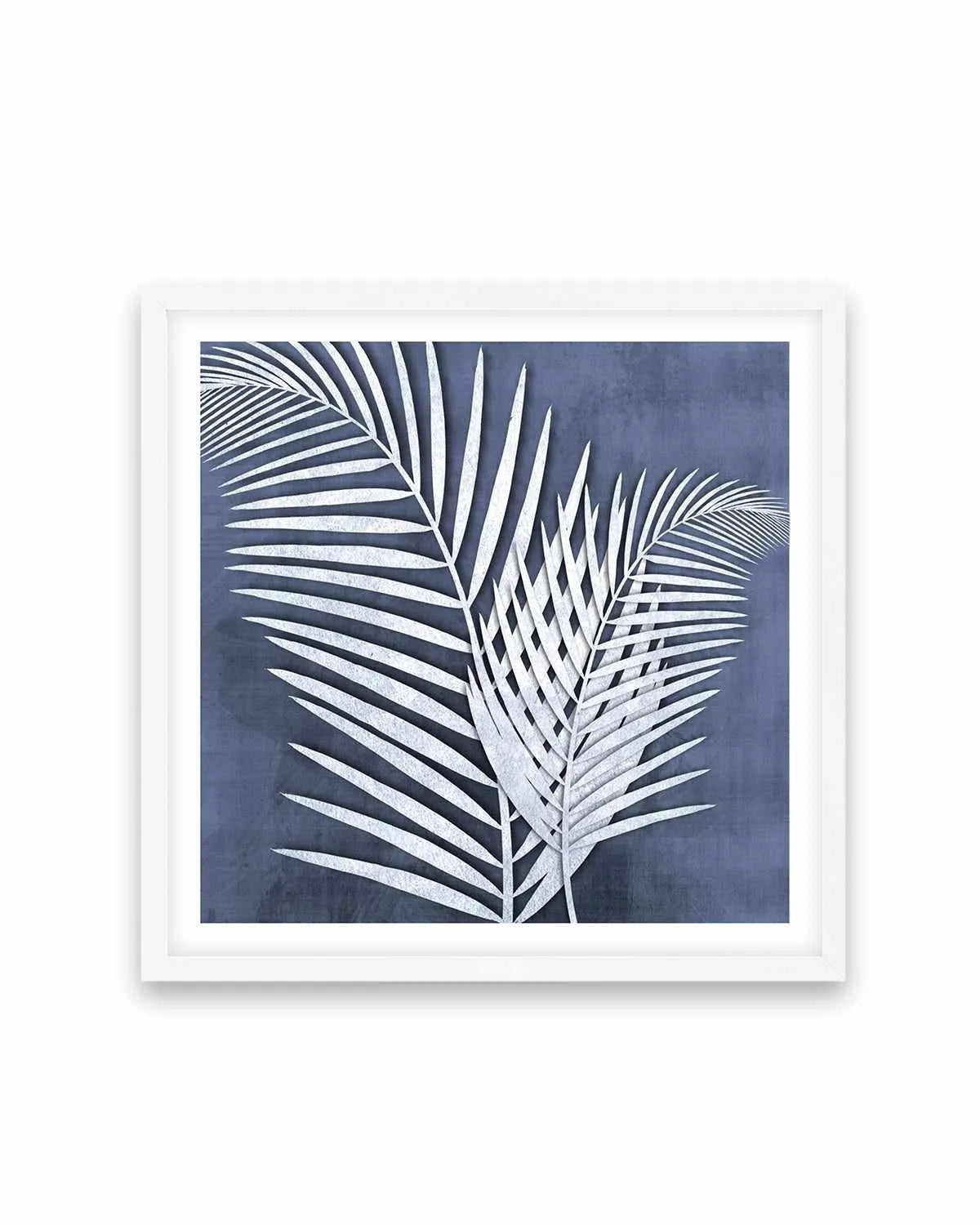 Blue Palm Leaf I Art Print from Olive et Oriel where you can shop wallpaper and artworks online