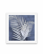 Blue Palm Leaf I Art Print