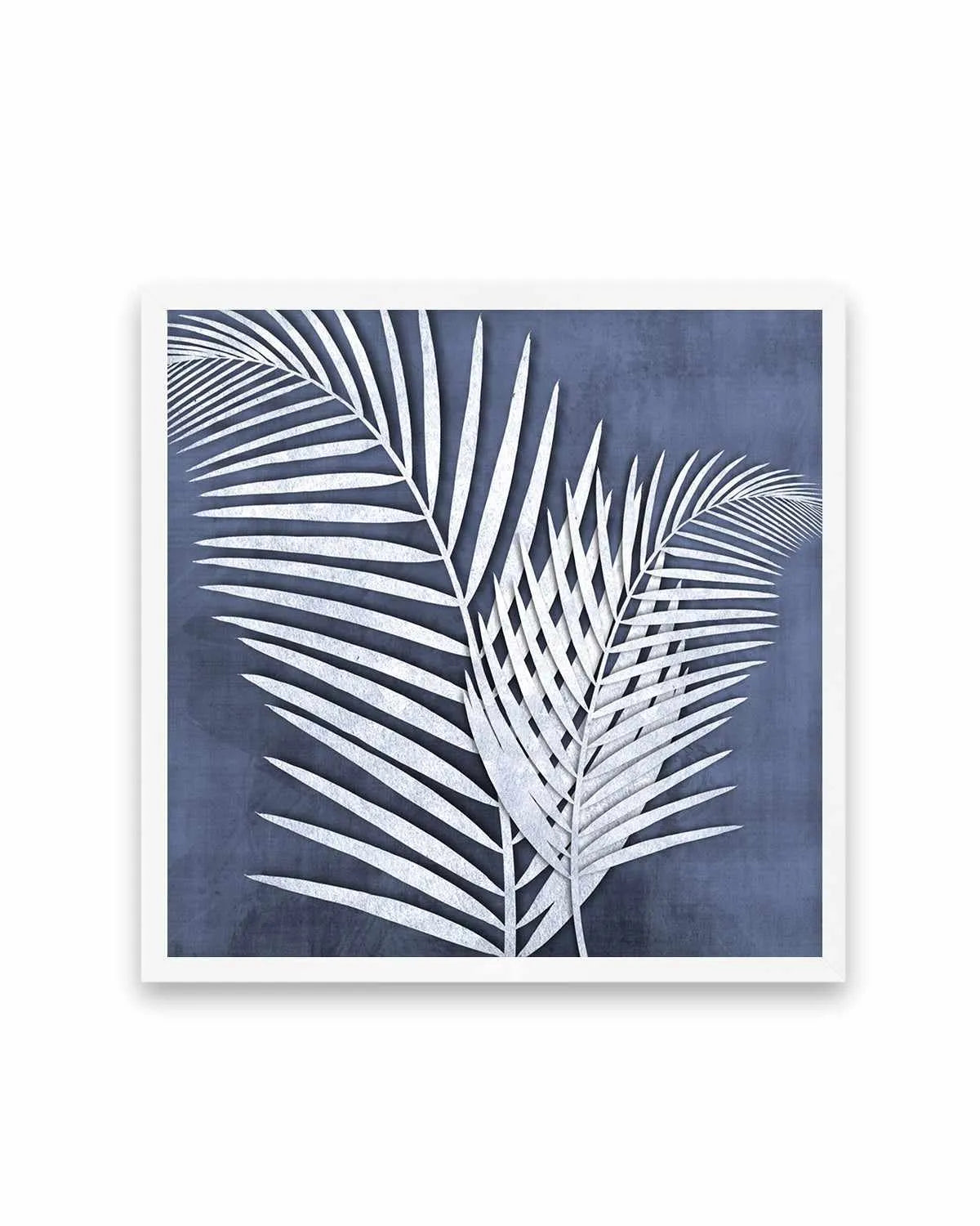 Blue Palm Leaf I Art Print from Olive et Oriel where you can shop wallpaper and artworks online