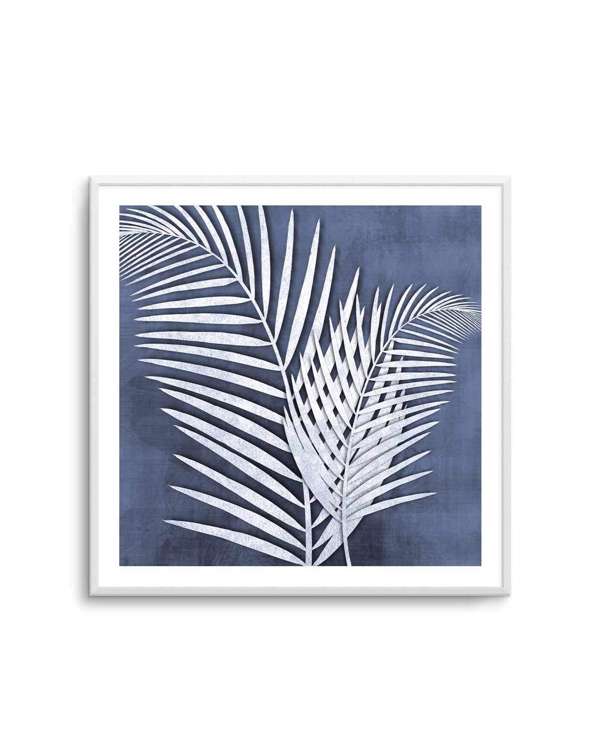 Blue Palm Leaf I Art Print