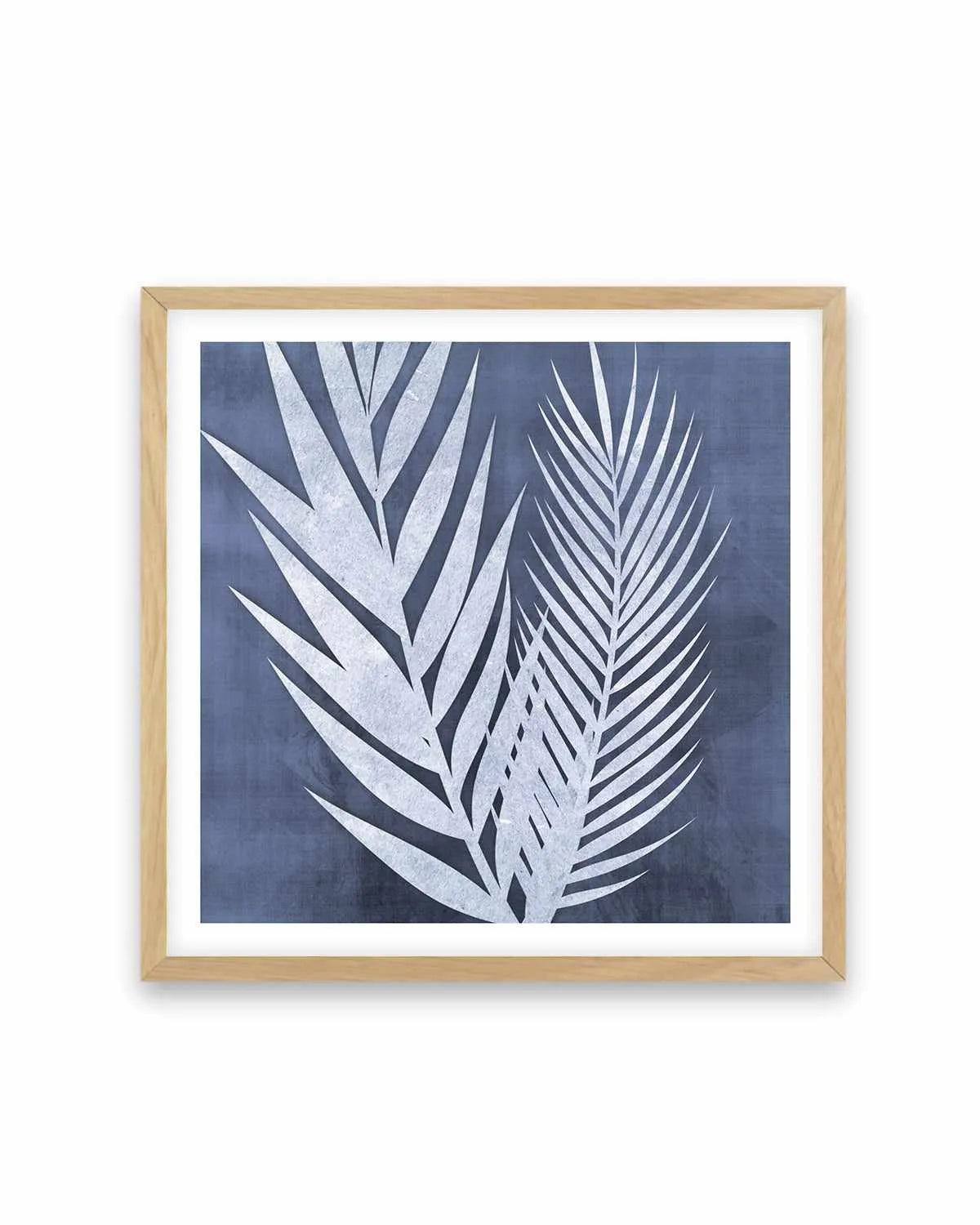 Blue Palm Leaf II Art Print from Olive et Oriel where you can shop wallpaper and artworks online