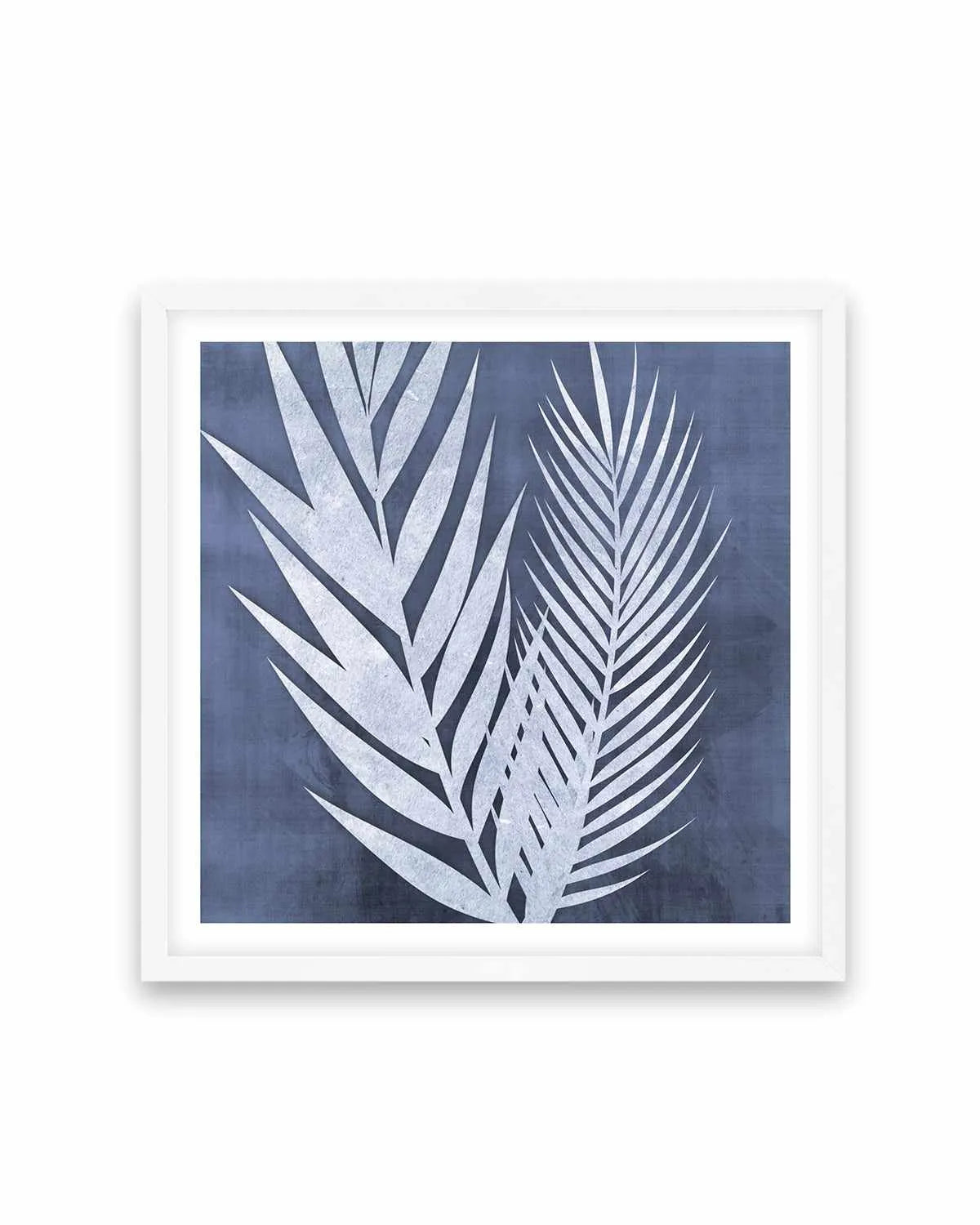 Blue Palm Leaf II Art Print from Olive et Oriel where you can shop wallpaper and artworks online
