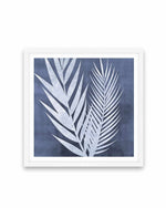 Blue Palm Leaf II Art Print
